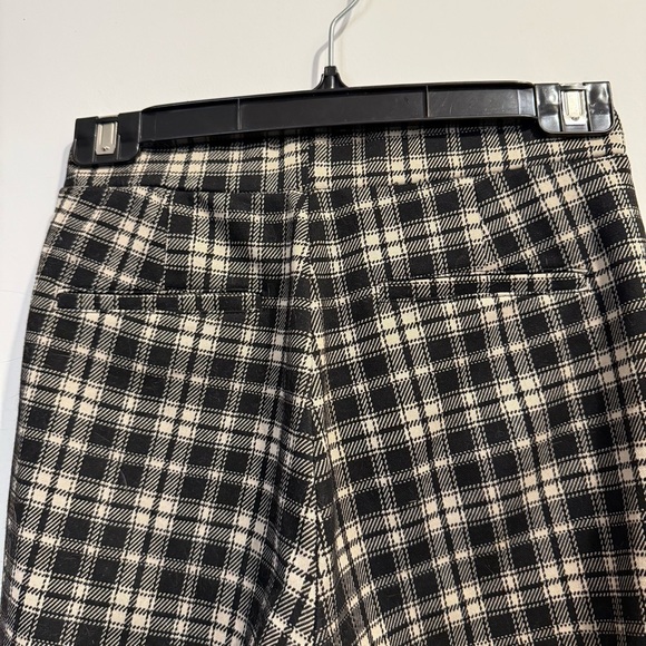 Dex | women's xsmall Black and beige plaid trousers with elastic waist office - Picture 5 of 7